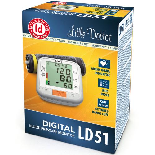 Little Doctor LD51 Digital Blood Pressure Monitor Ηλεκτρονικό Πιεσόμετρο Βραχίονα 1 Τεμάχιο